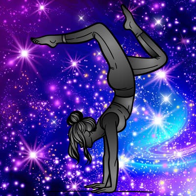 a woman doing a handstand