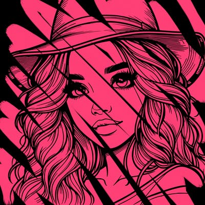 realistic girl with hat