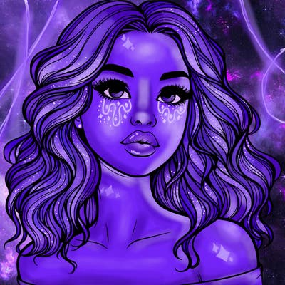 realistic girl with wavy hair and lips