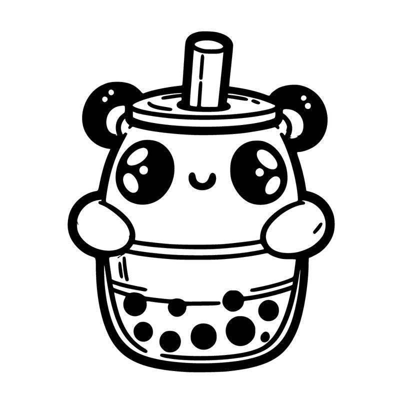 a boba tea that is shaped like a panda