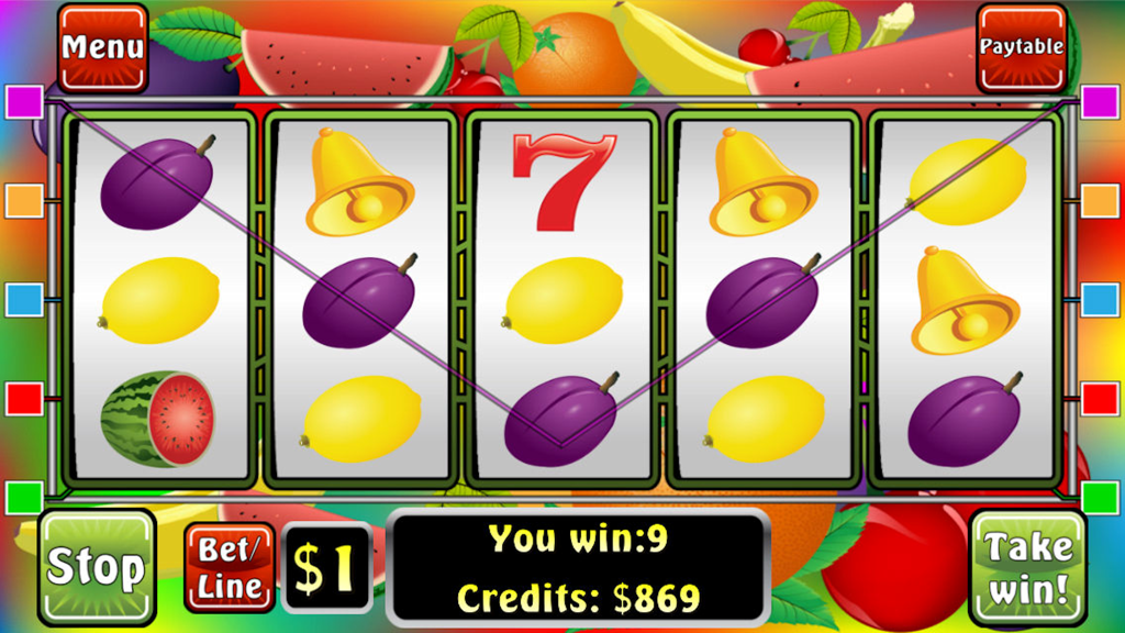 Slot Fever - Classic fruit slot machine gameplay in Slot Fever showing a winning line