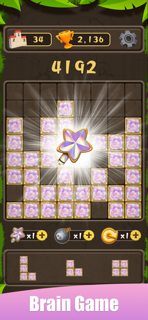 Blokus - Block Puzzle Game - ブロクス ブロック パズル 宝石ブロックと8x8グリッド上のマジックワンド