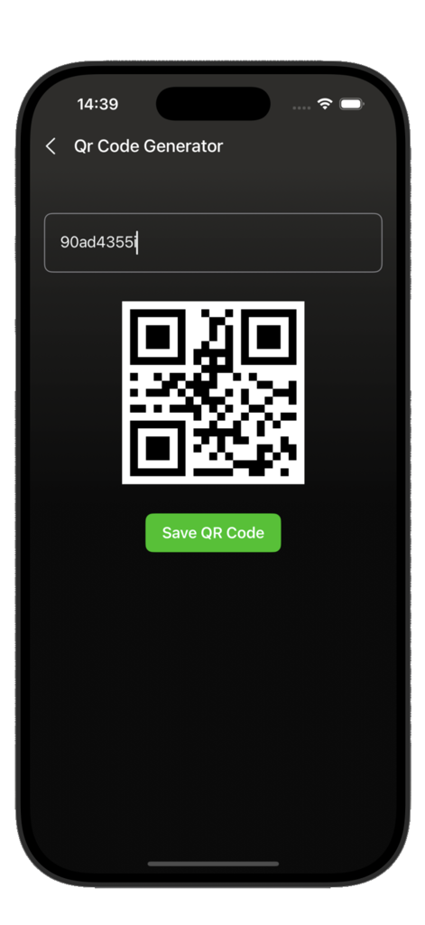 Shizuku Tool - Shizuku Tool app interface displaying the QR code generator feature with a generated code and a save button