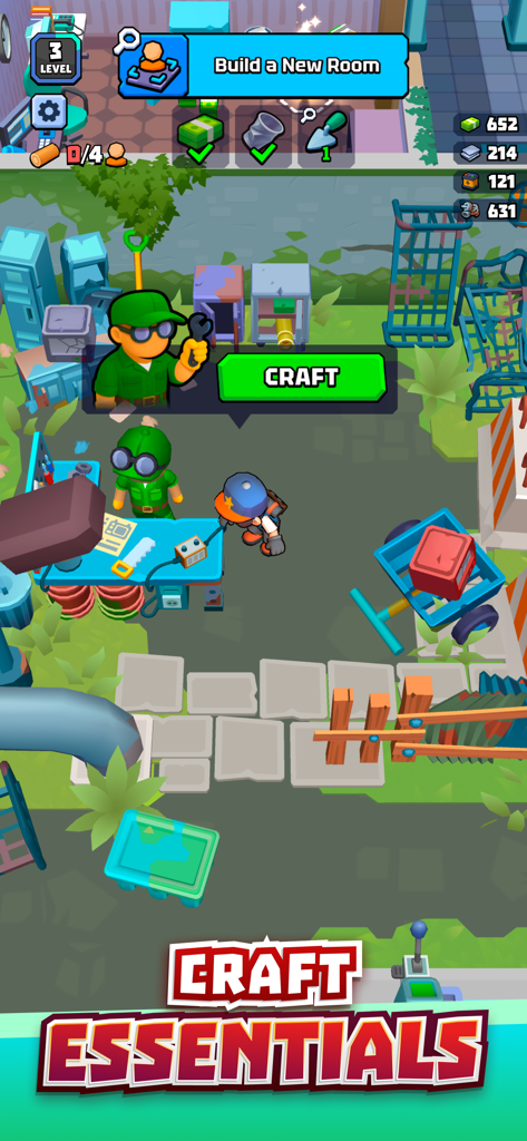 A character at a crafting station in the Lost Prison Shelter Survival mobile game