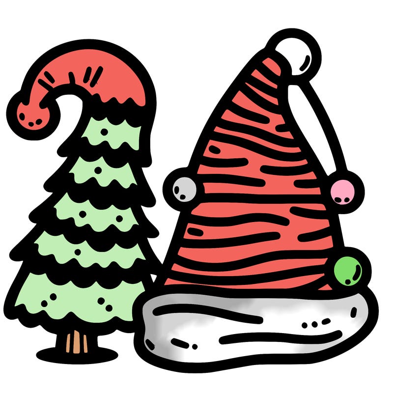 christmas hat with tree