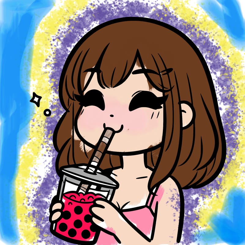 a girl drinking boba