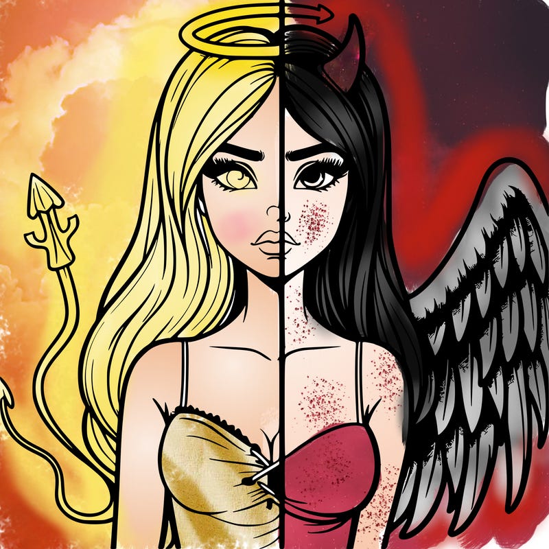 devil vs angel realistic girl