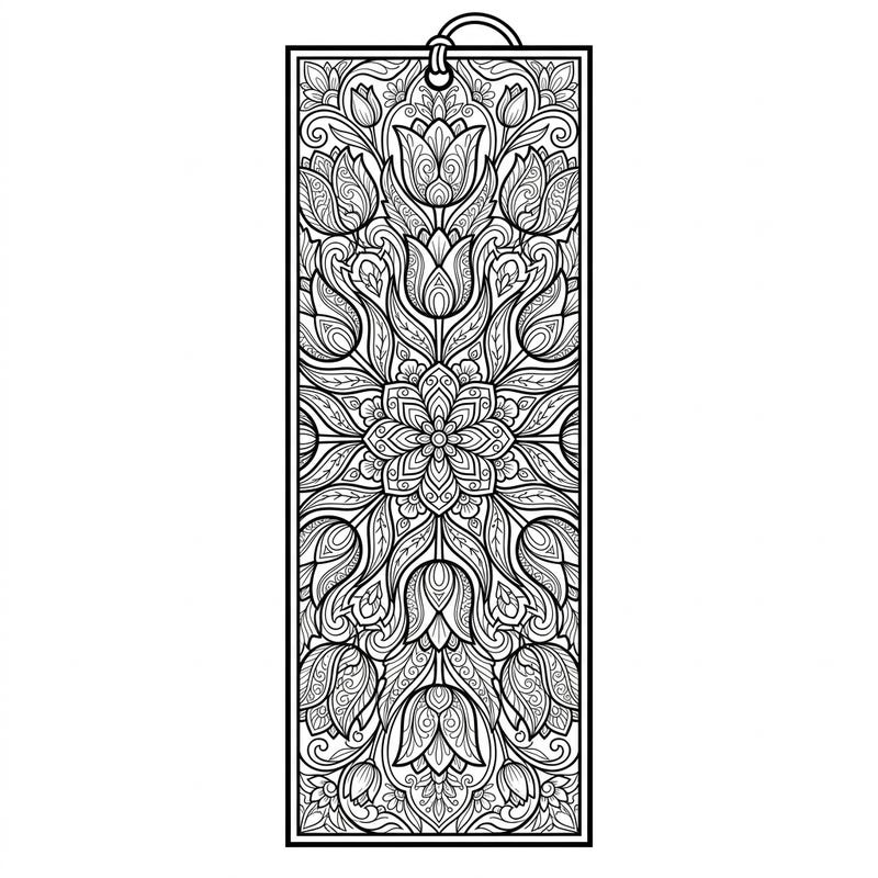 Bring a touch of floral elegance to your reading with this beautiful tulip mandala bookmark coloring page. Its intricate design offers a calming and creative escape for colorists of all levels.