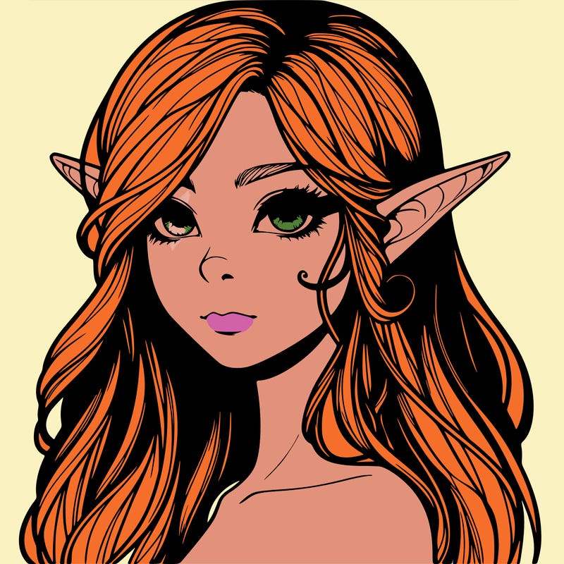 elf girl realistic dark fantasy