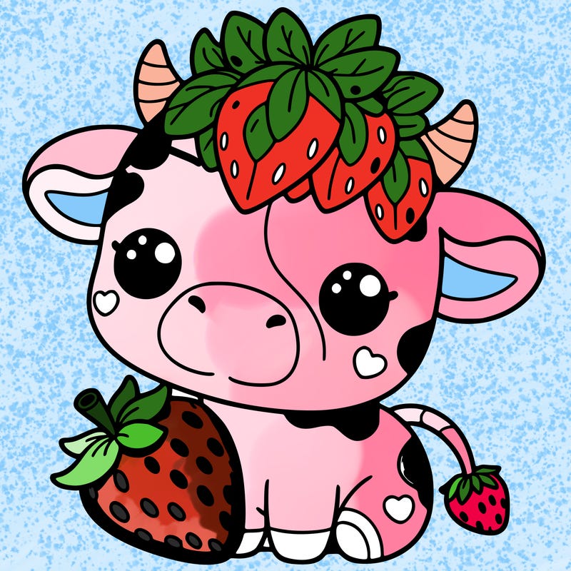 cute strawberry cow