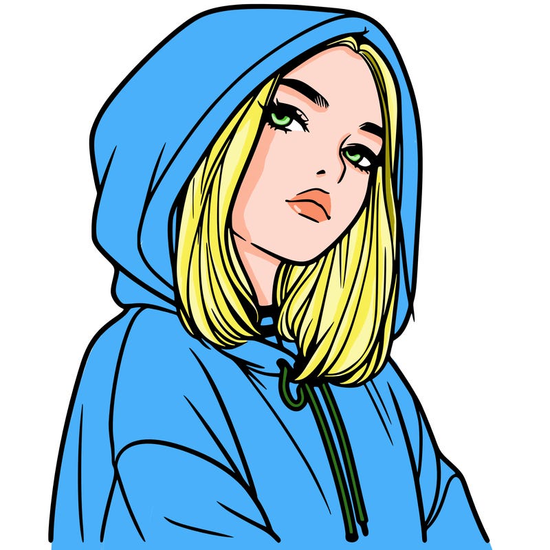 a realistic girl in a hoodie