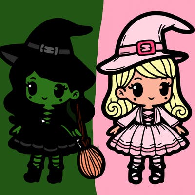 split 2 witches