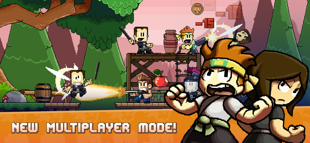 Dan The Man Platformer - Dan The Man Platformer promotional image featuring the new multiplayer mode with pixel art characters
