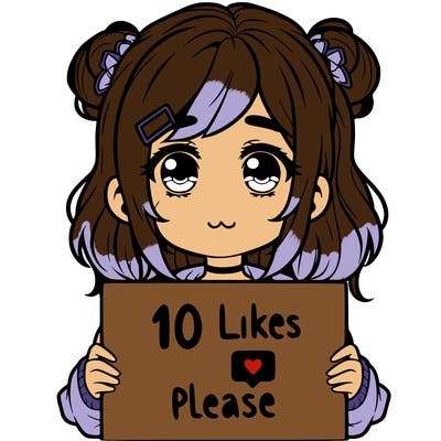 a girl with a sign saying 10 likes please