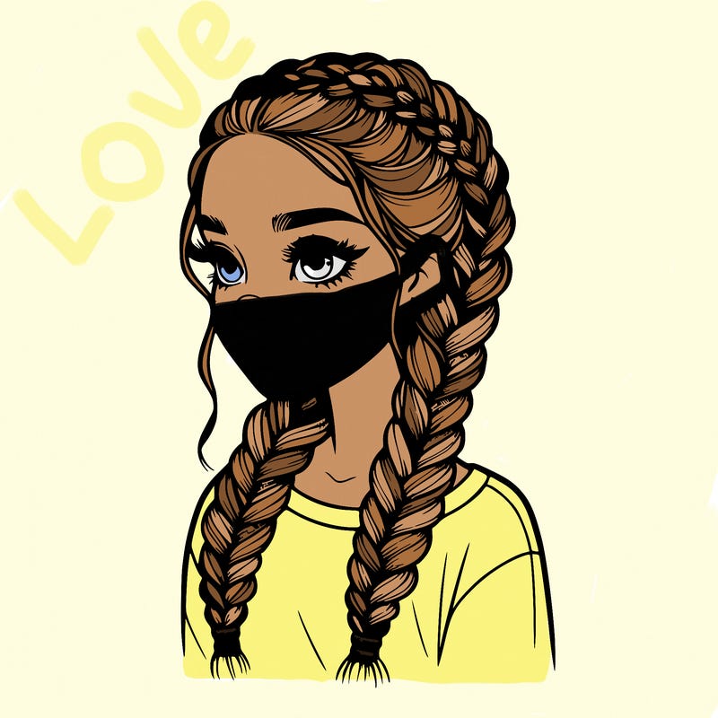 realistic girl with braids