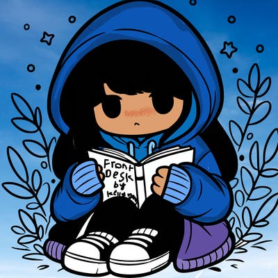 girl in oversized hoodie reading a book