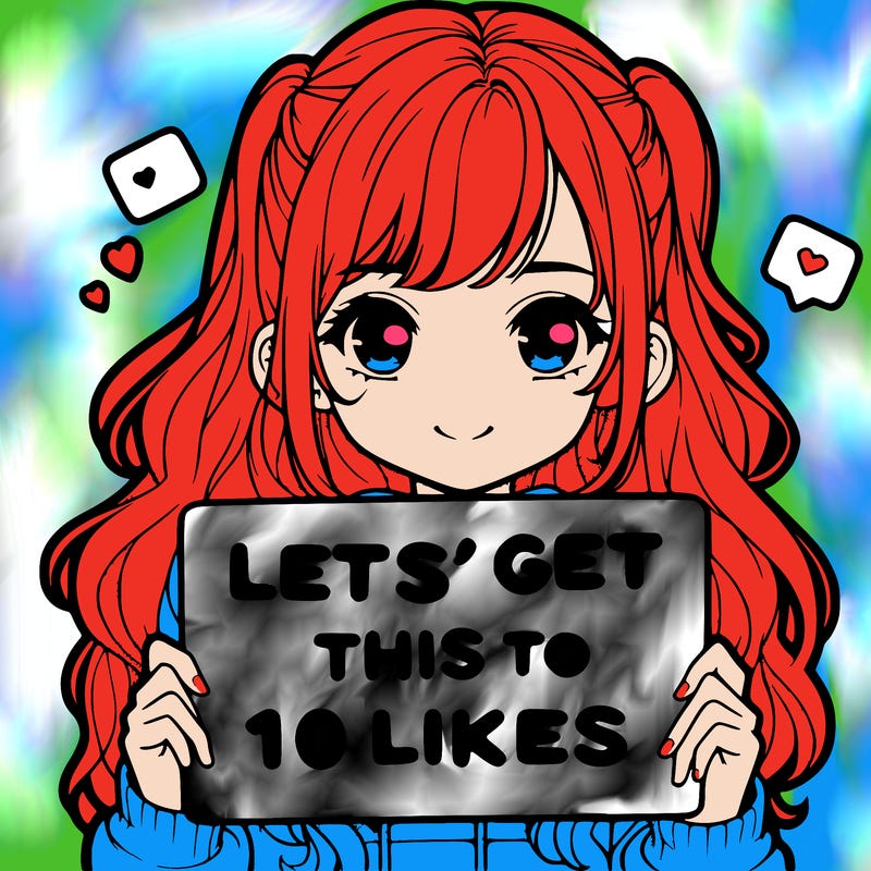 girl holding up sign that says let’s get this to 10 likes realistic