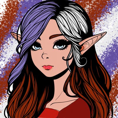 elf girl realistic dark fantasy