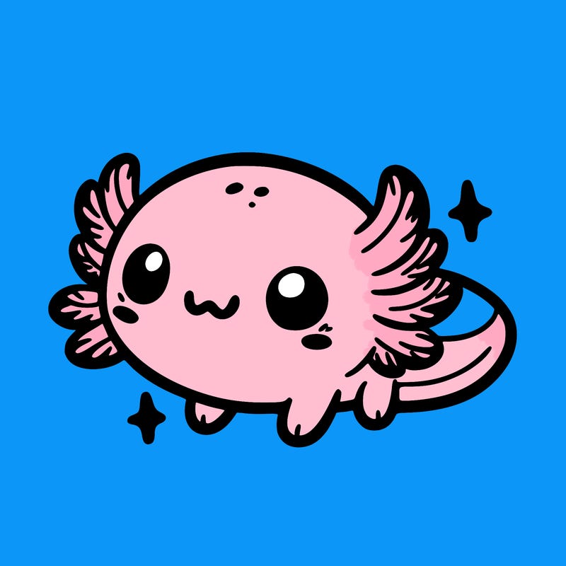 cute easy baby axolotl