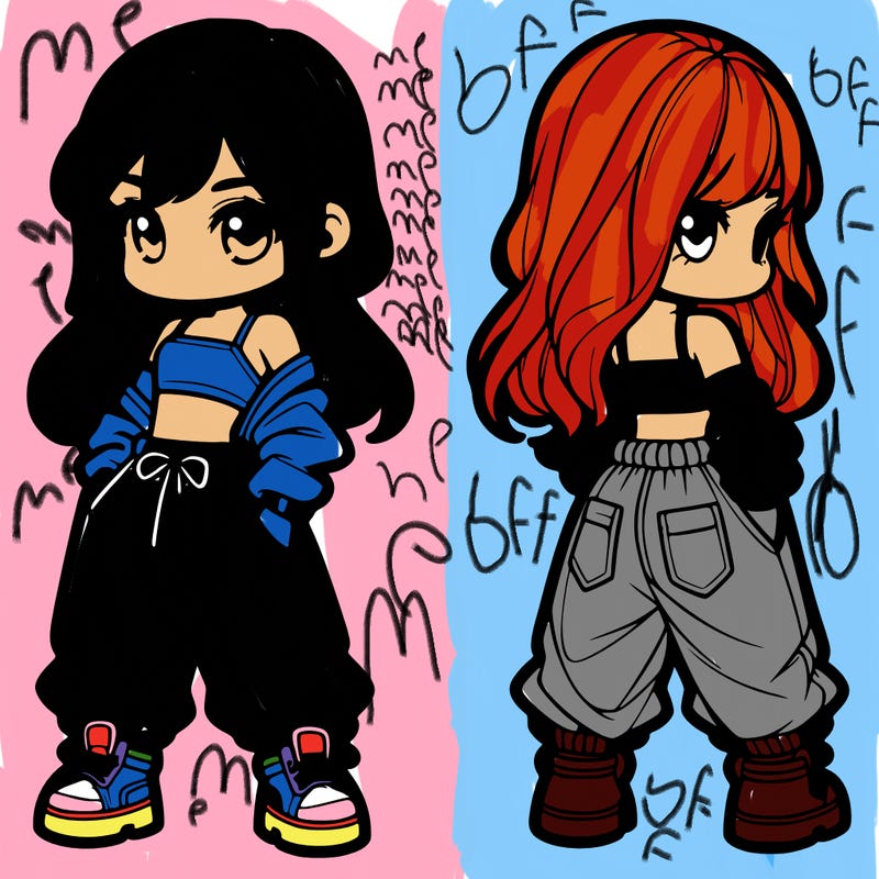 girl in crop top and baggy pants