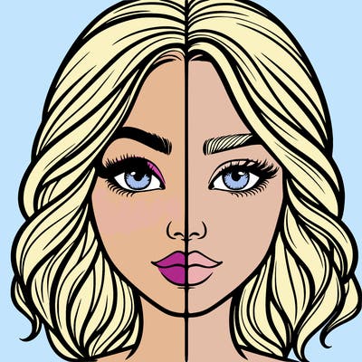 realistic girl split half