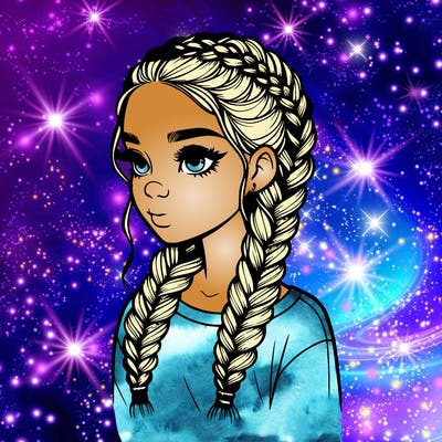 realistic girl with braids