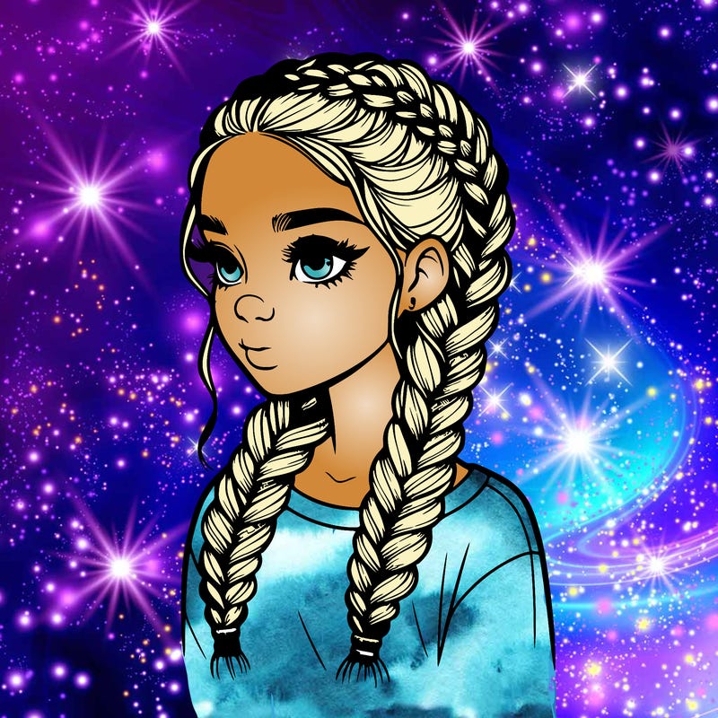 realistic girl with braids