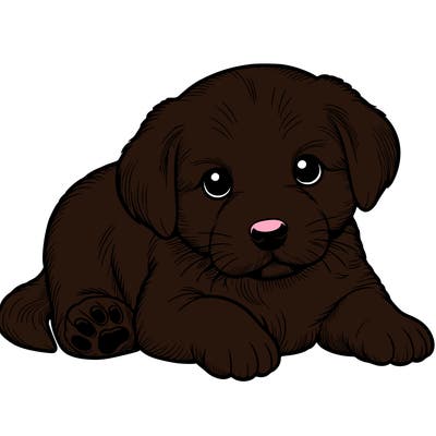 a cute realistic puppy