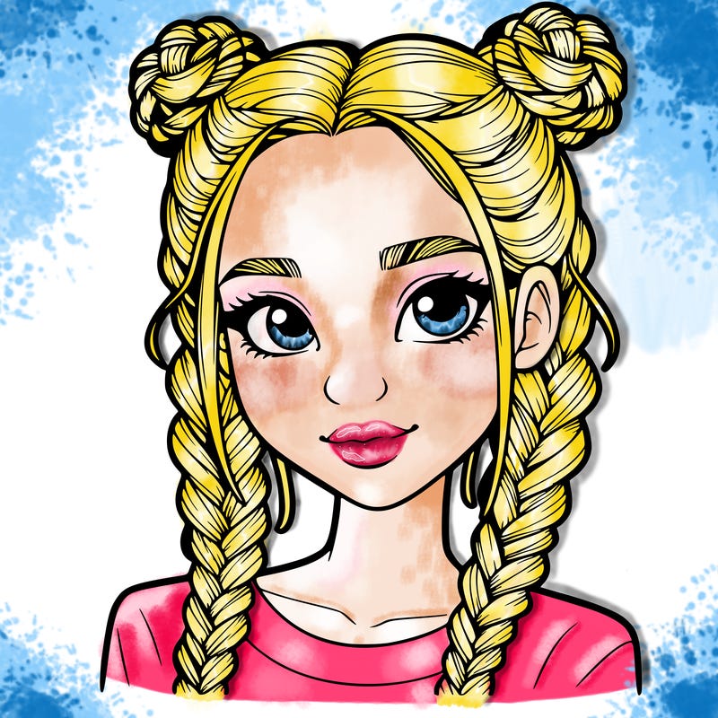 realistic girl with braids