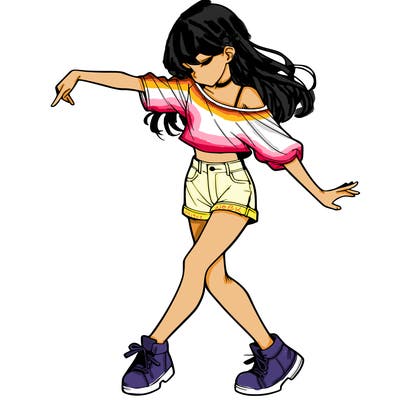 realistic girl danceing