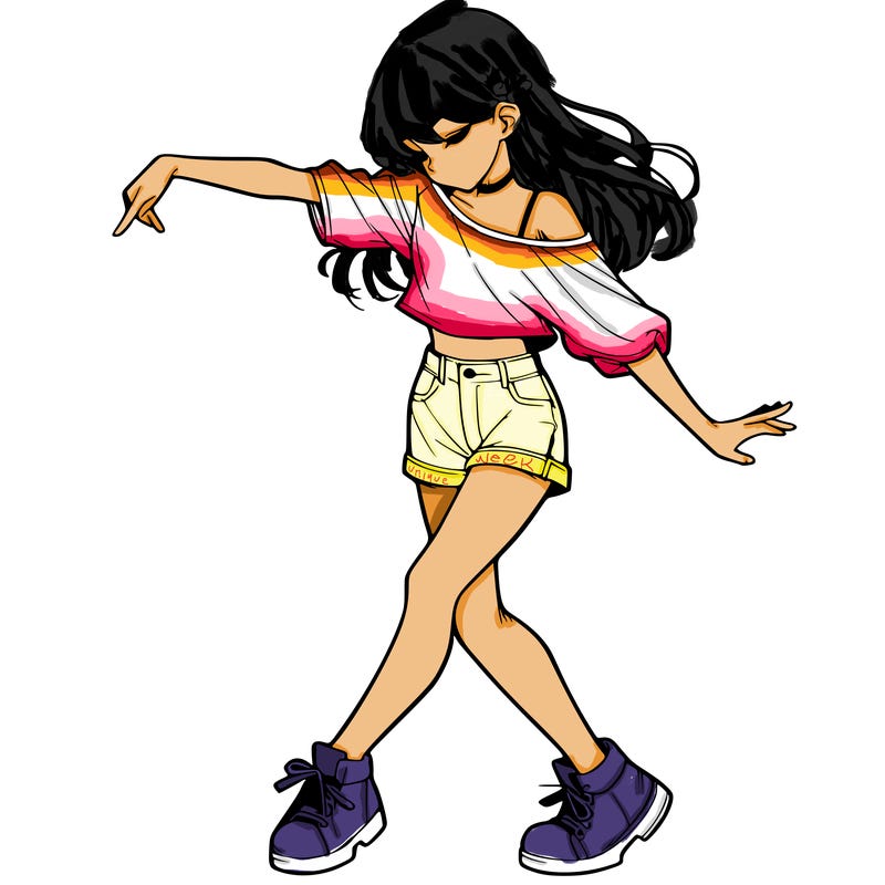 realistic girl danceing