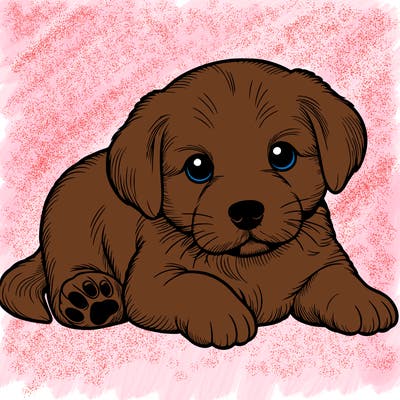 a cute realistic puppy