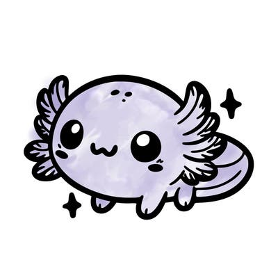 cute easy baby axolotl