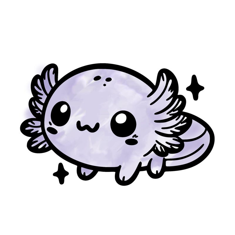 cute easy baby axolotl