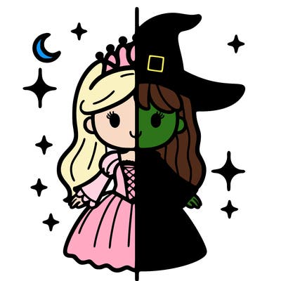 split princess and witch