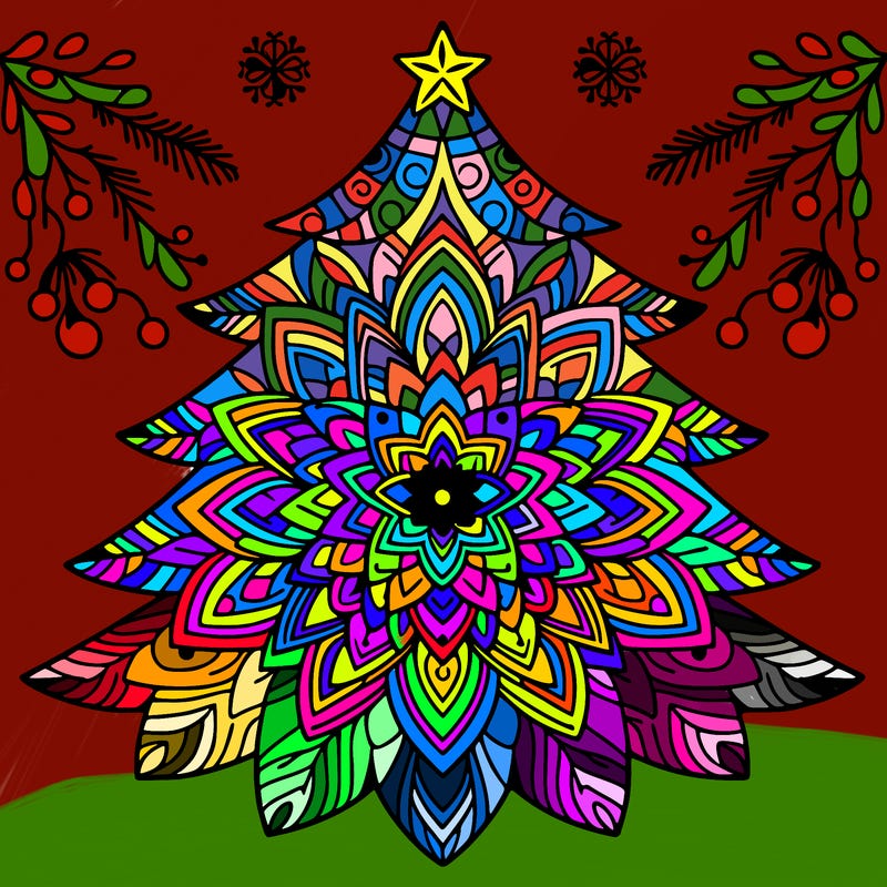 mandala sapin de noel