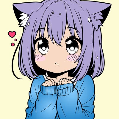 shy anime catgirl