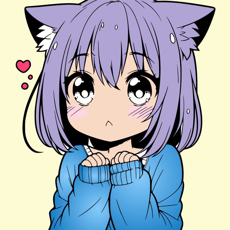 shy anime catgirl