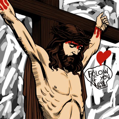realistic jesus on the cross