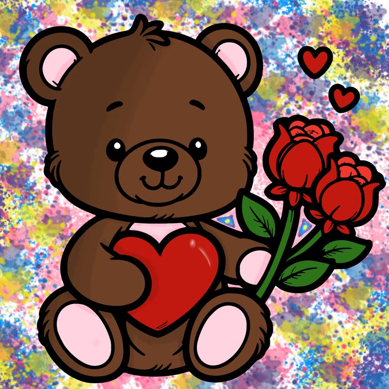 teddy bear a holding heart