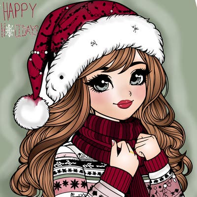 realistic christmas girl