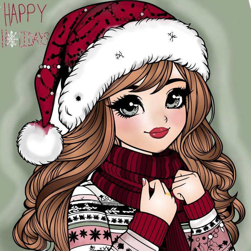 realistic christmas girl