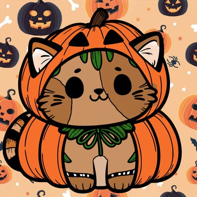 cat in pumpkin costume