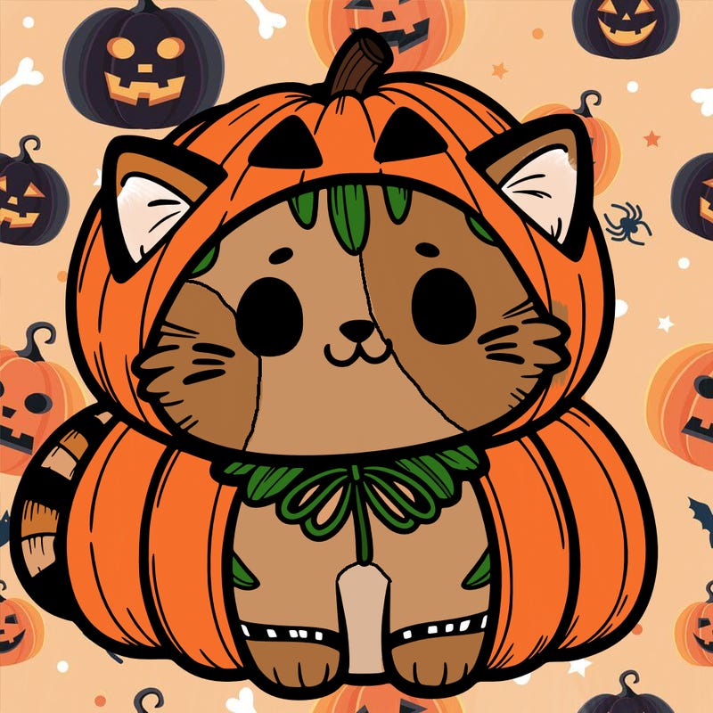 cat in pumpkin costume