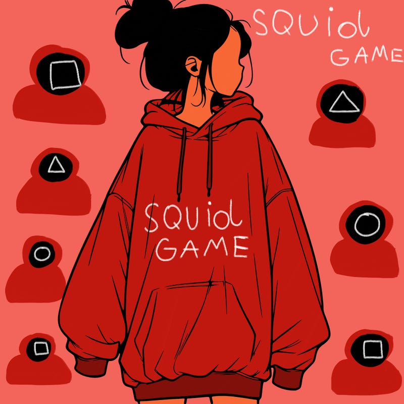 realistic girl with a oversized sweatshirt on and a bun