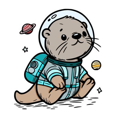 otter in a space suit