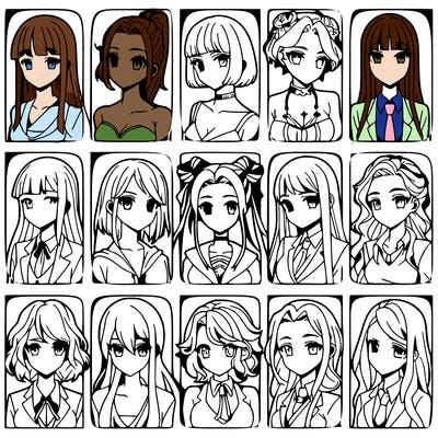 girls that look diffrent anime