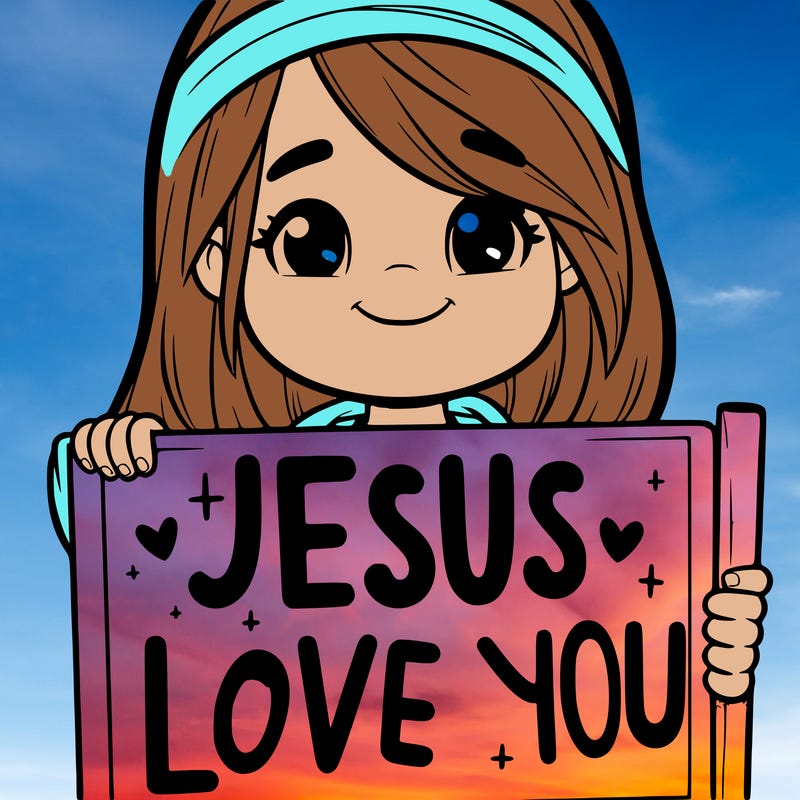 girl holding a sign that says jeaus loves you