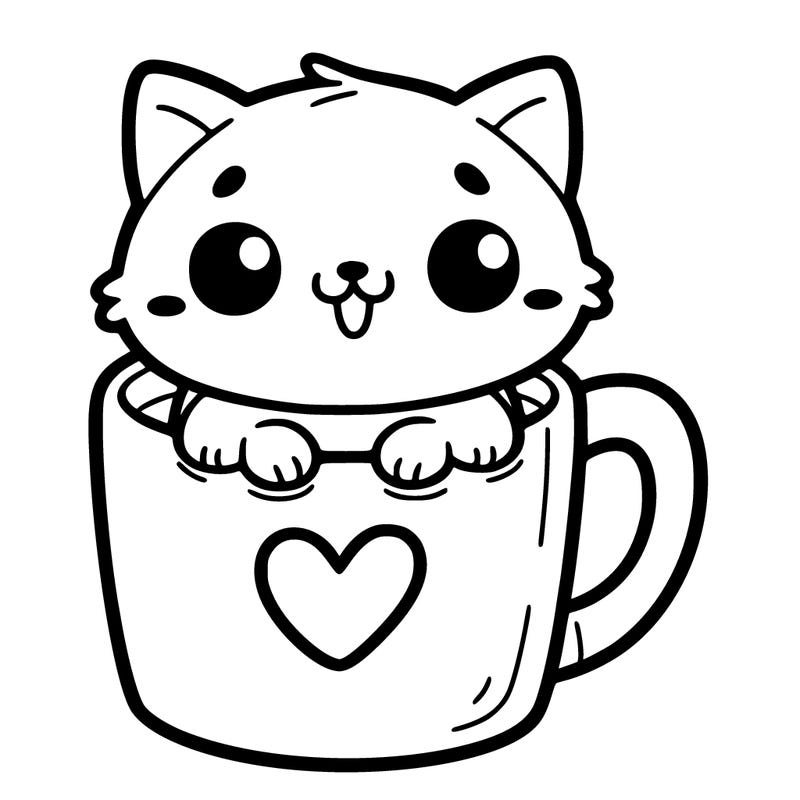 mug with a picture of a cute cat on it