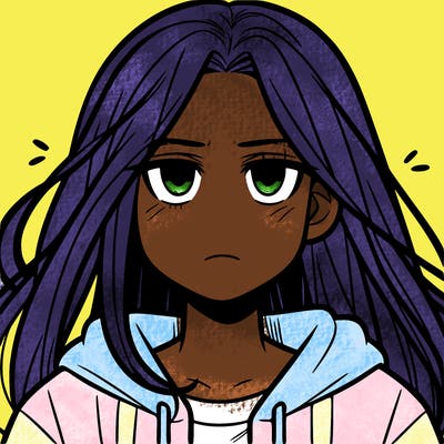 teenager not smiling long hair